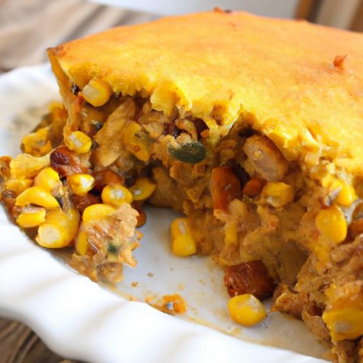 Hearty Tamale Pie with Golden Cornbread Topping Delight