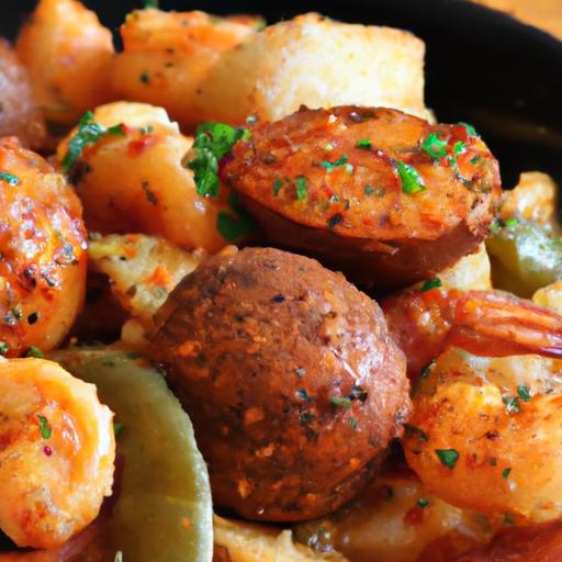Sizzling Cajun Shrimp & Sausage Skillet: A Flavorful Feast