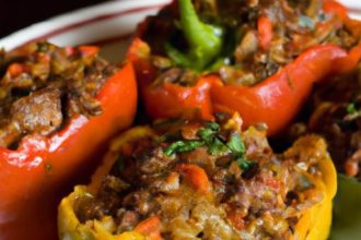 Savory Stuffed Bell Peppers with Ground Beef Delight