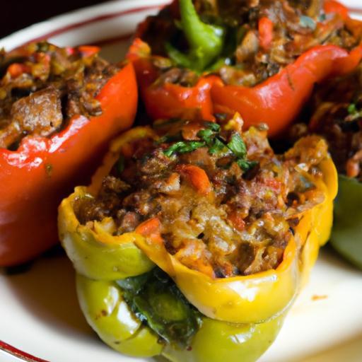 Savory Stuffed Bell Peppers with Ground Beef Delight
